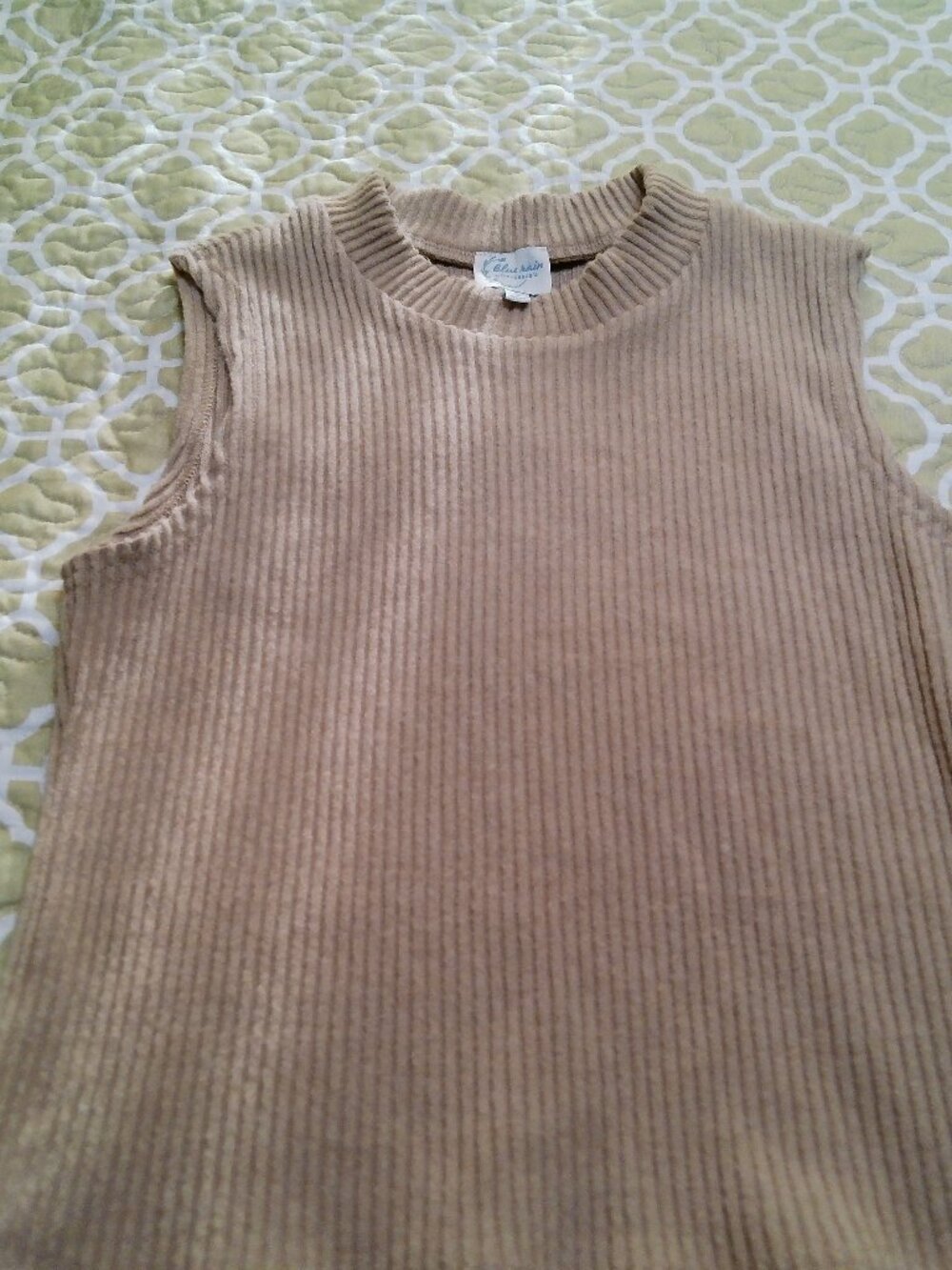 BLUE RAIN FRANCESCA'S RIBBED TAN TOP SIZE SMALL GREAT SHAPE